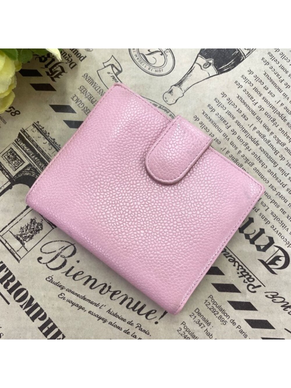Chanel Fold Wallet Hook CC Logo Caviar Leather Pink - Picture 3 of 15